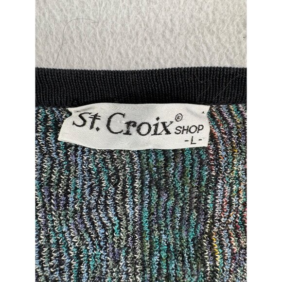 VTG St. Croix Mens Crosby textured multi color Sweater 90s sz L - Picture 2 of 7